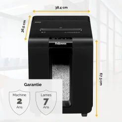 Fellowes AutoMax 100M - destructeur de documents coupe croisée mini-cut - 100 feuilles - Corbeille 23 litres - technologie anti-bourrage