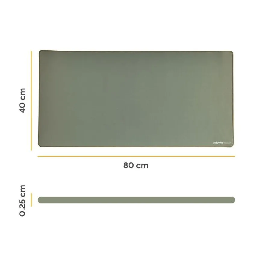 Fellowes Breyta - Tapis de bureau -Sous-main - 80 x 40 cm - vert sauge