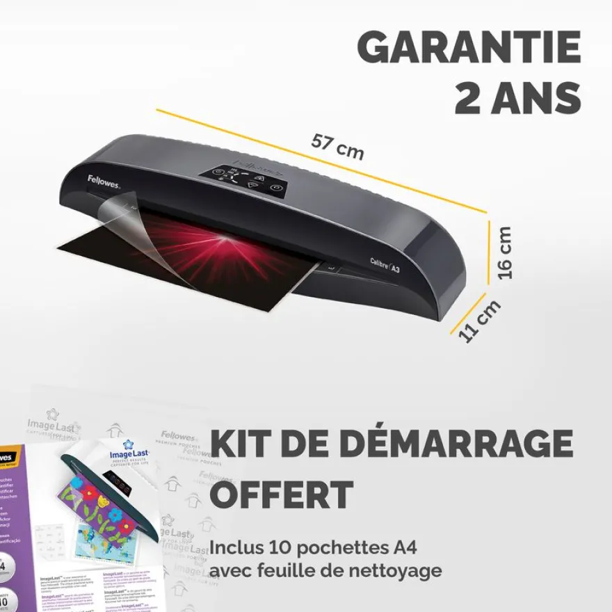 Fellowes Calibre A4 - Plastifieuse - de 80 à 125 microns, et à froid