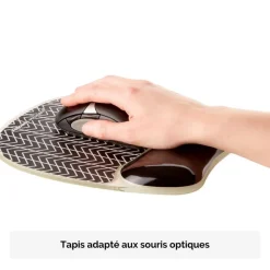 Fellowes chevron - Tapis de souris avec repose-poignet - support gel résistant - technologie anti-bactérienne Microban