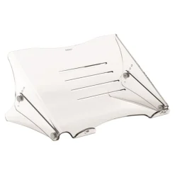 Fellowes Clarity - Support pour ordinateur portable transparent - réglable en hauteur - avec fentes d'aération