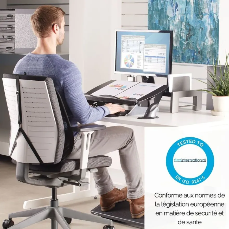 Fellowes Easy Glide - Porte-documents incliné format A3 - système de glissière facilitant l'écriture - possède un rangement et des passes câbles