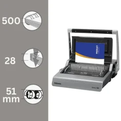 Fellowes Galaxy 500 - machine à relier / relieuse perforeuse manuelle - perfore 28 feuilles - relie 500f