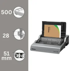 Fellowes Galaxy-E 500 - machine à relier / relieuse perforeuse éléctrique - perfore 25 feuilles - relie 500f