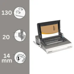 Fellowes Galaxy-E/Wire - machine à relier / relieuse perforeuse éléctrique par anneaux métal - Perfore 20 feuilles - relie 130f