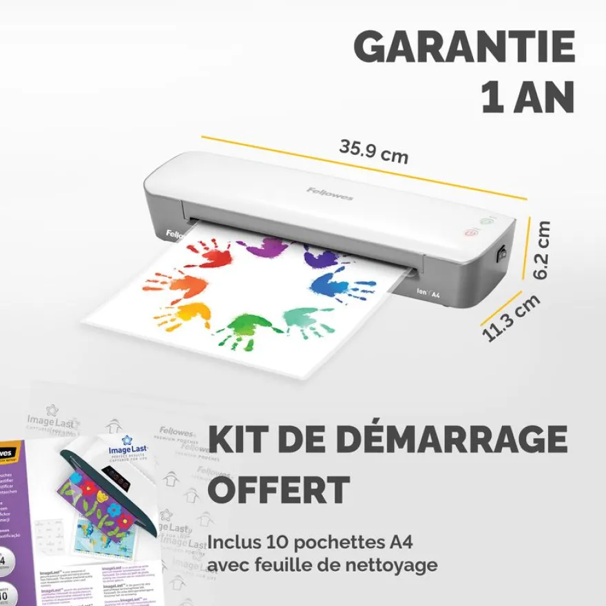 Fellowes Ion - Plastifieuse A4 - de 80 à 125 microns - anti-bourrage