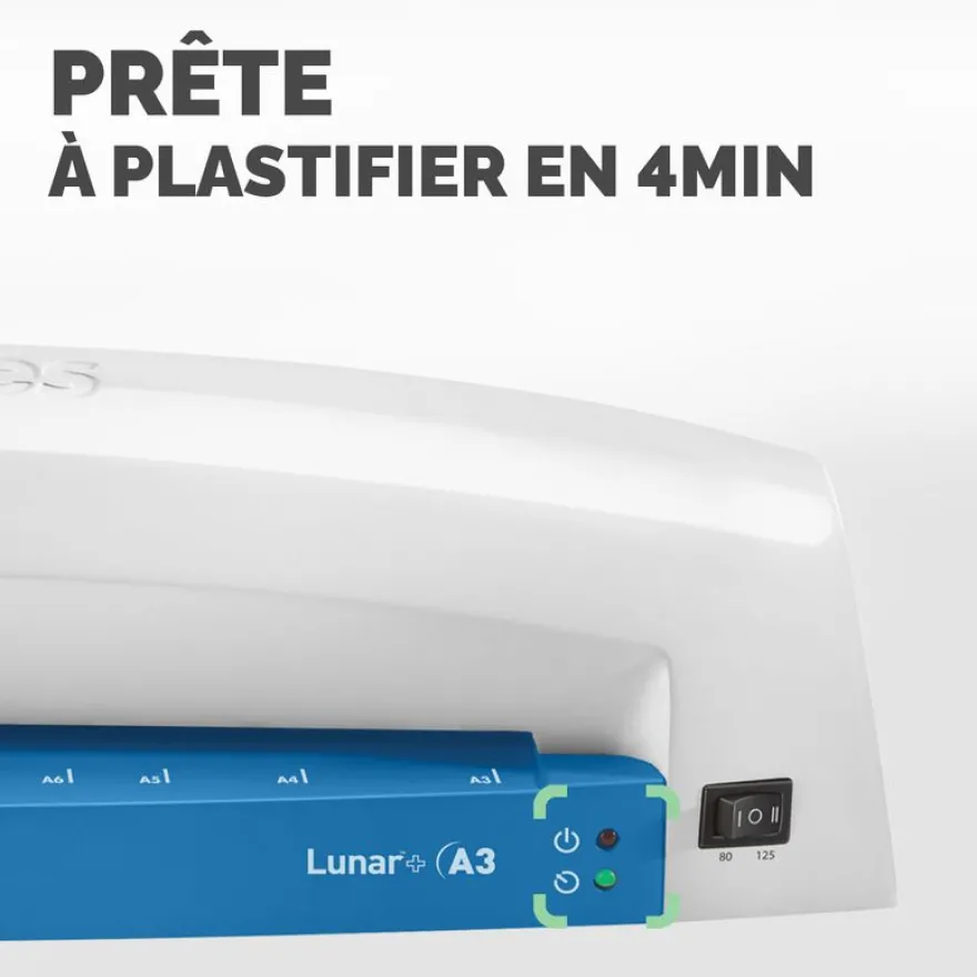 Fellowes Lunar + A4 - Plastifieuse A4 - de 80 à 125 microns - bleu