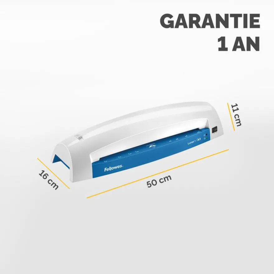 Fellowes Lunar + A4 - Plastifieuse A4 - de 80 à 125 microns - bleu