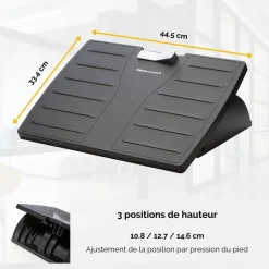 Fellowes Office Suites - Repose-pieds réglable anti-bactérien Microban - surface antidérapante