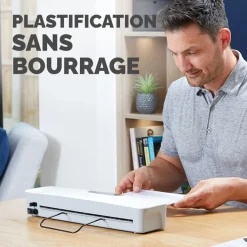 Fellowes Pixel - Plastifieuse A4 - de 80 à 125 microns, à chaud et à froid - anti-bourrage - temps de chauffe rapide