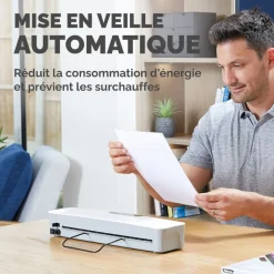 Fellowes Pixel - Plastifieuse A4 - de 80 à 125 microns, à chaud et à froid - anti-bourrage - temps de chauffe rapide