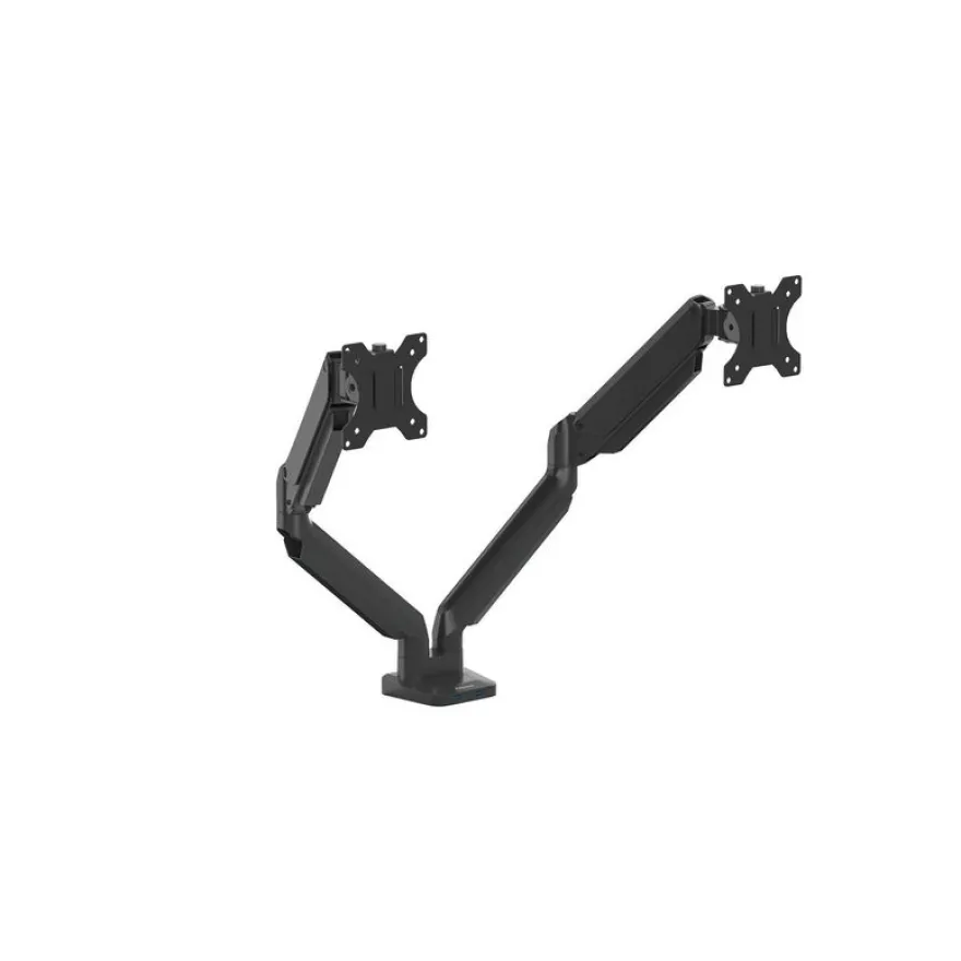 Fellowes Platinum series - Bras porte écran double réglable - fixation sur bureau - noir