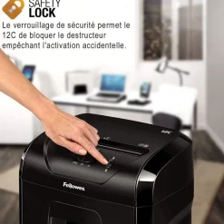 Fellowes Powershred 12C - destructeur de documents coupe croisée -12 feuilles - Corbeille 12 litres