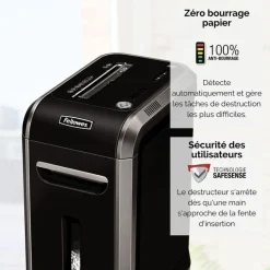 Fellowes Powershred 99Ci - destructeur de documents coupe croisée - 18 feuilles - Corbeille 34 litres - anti-bourrage - sécurité SafeSense