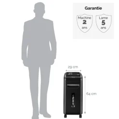Fellowes Powershred 99Ci - destructeur de documents coupe croisée - 18 feuilles - Corbeille 34 litres - anti-bourrage - sécurité SafeSense