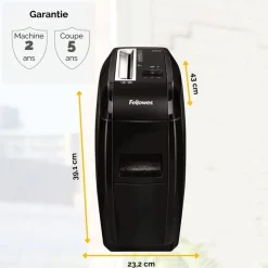 Fellowes Powershred 21Cs - destructeur de documents coupe croisée - 12 feuilles - Corbeille 15 litres - sécurité SafeSense