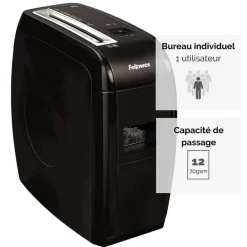 Fellowes Powershred 21Cs - destructeur de documents coupe croisée - 12 feuilles - Corbeille 15 litres - sécurité SafeSense