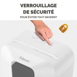 Fellowes Powershred LX70 - destructeur de documents coupe croisée - 11 feuilles - Corbeille 18 litres - blanc