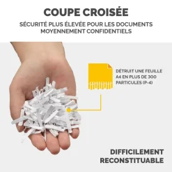 Fellowes Powershred LX70 - destructeur de documents coupe croisée - 11 feuilles - Corbeille 18 litres - blanc