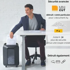 Fellowes Powershred LX200 - destructeur de documents coupe croisée mini-cut - 12 feuilles - Corbeille 22 litres