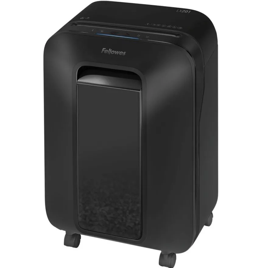 Fellowes Powershred LX201 - destructeur de documents coupe croisée microparticules - 12 feuilles - Corbeille 22 litres - noir