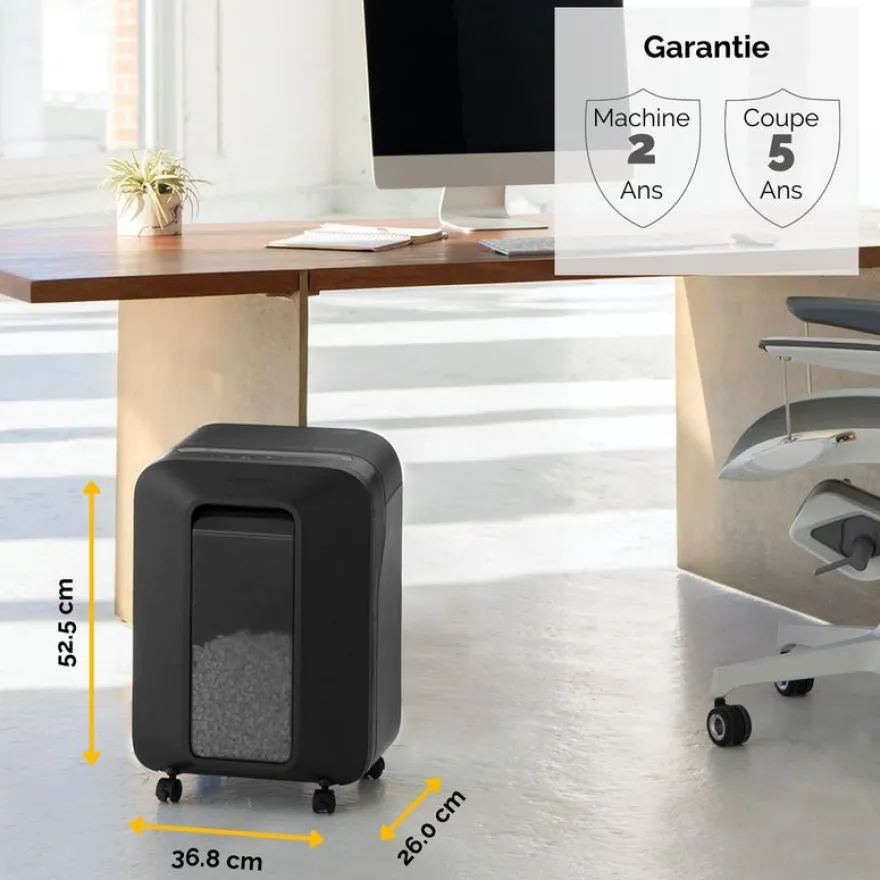 Fellowes Powershred LX201 - destructeur de documents coupe croisée microparticules - 12 feuilles - Corbeille 22 litres - noir
