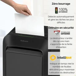 Fellowes Powershred LX211 - destructeur de documents coupe croisée microparticules - 15 feuilles - Corbeille 23 litres - noir