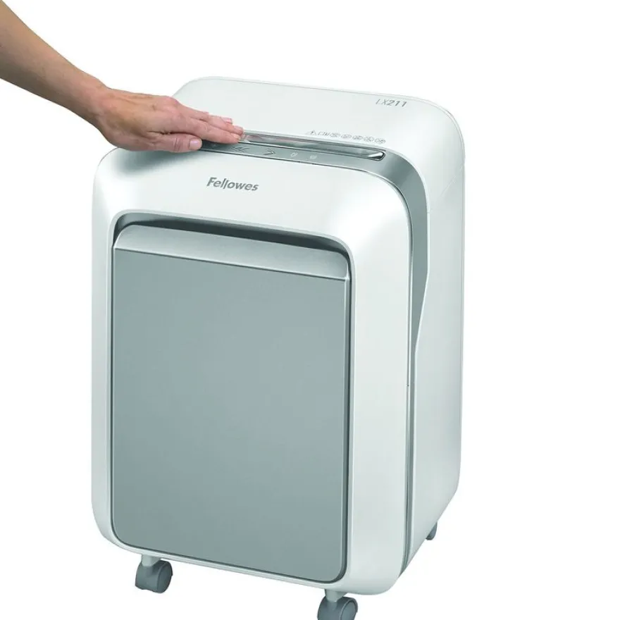 Fellowes Powershred LX211 - destructeur de documents coupe croisée microparticules - 15 feuilles - Corbeille 23 litres - blanc