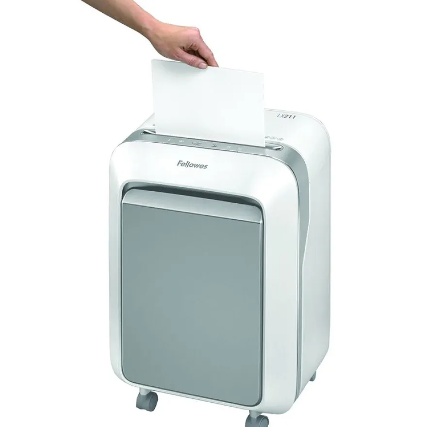 Fellowes Powershred LX211 - destructeur de documents coupe croisée microparticules - 15 feuilles - Corbeille 23 litres - blanc