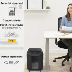 Fellowes Powershred LX85 - destructeur de documents coupe croisée - 12 feuilles - Corbeille 19 litres - sécurité SafeSense