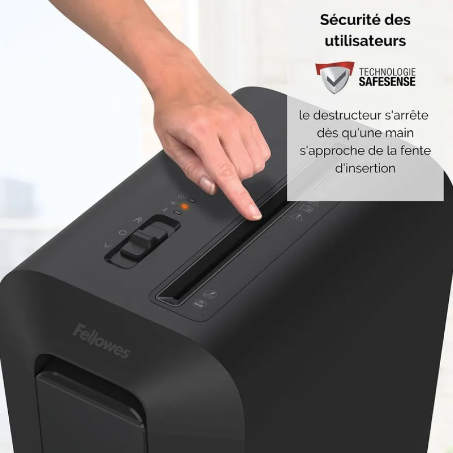 Fellowes Powershred LX65 - destructeur de documents coupe croisée - 10 feuilles - Corbeille 22 litres - noir