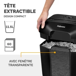 Fellowes Powershred LX25 - Destructeur de documents coupe croisée - 6 feuilles - Corbeille 11,5 litres