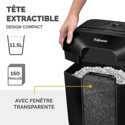 Fellowes Powershred LX25M - Destructeur de documents coupe croisée mini-cut - 6 feuilles - Corbeille 11,5 litres