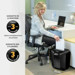 Fellowes Powershred LX25M - Destructeur de documents coupe croisée mini-cut - 6 feuilles - Corbeille 11,5 litres