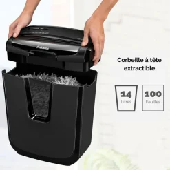 Fellowes Powershred M-7C - destructeur de documents coupe croisée - 7 feuilles - Corbeille 14 litres
