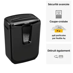 Fellowes Powershred M-7C - destructeur de documents coupe croisée - 7 feuilles - Corbeille 14 litres