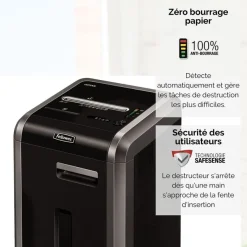 Fellowes Powershred 225Mi - destructeur de documents coupe croisée microparticules - 16 feuilles - Corbeille 60 litres