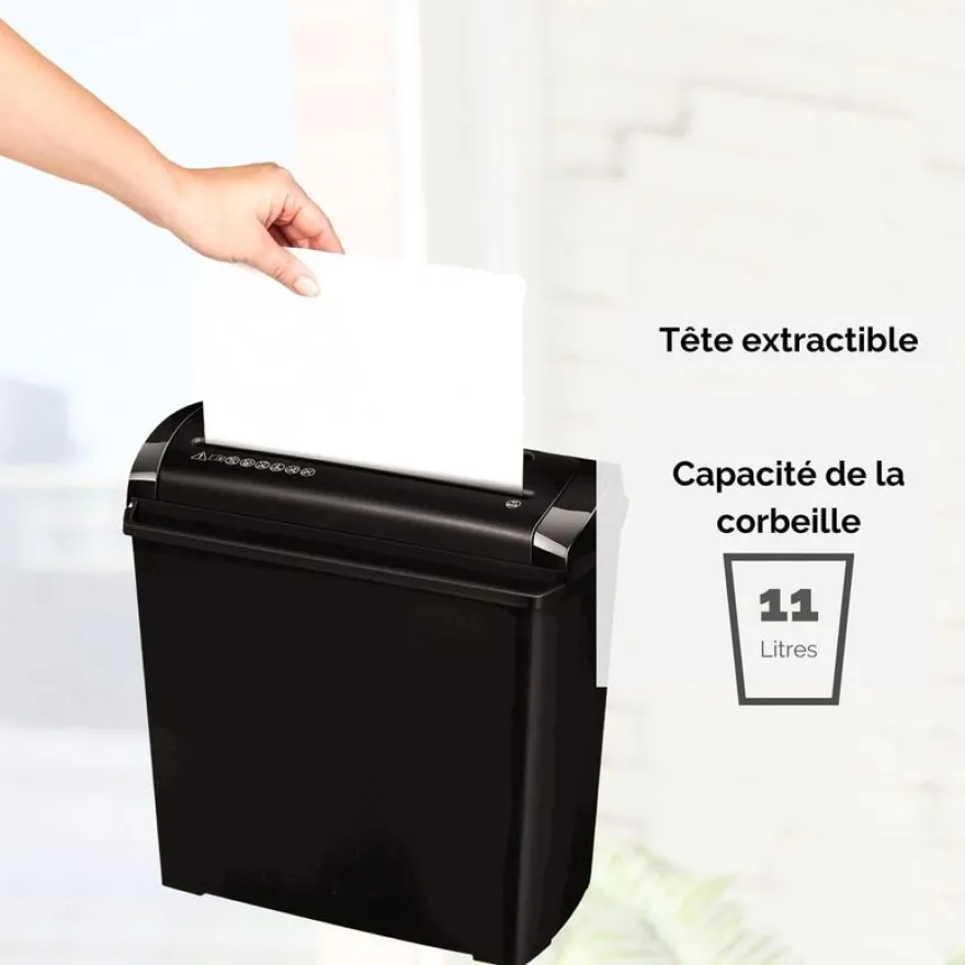Fellowes Powershred P-25S - destructeur de documents coupe droite - 5 feuilles - Corbeille 11 litres