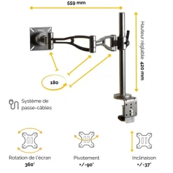 Fellowes Professional Series - Bras porte-écran simple