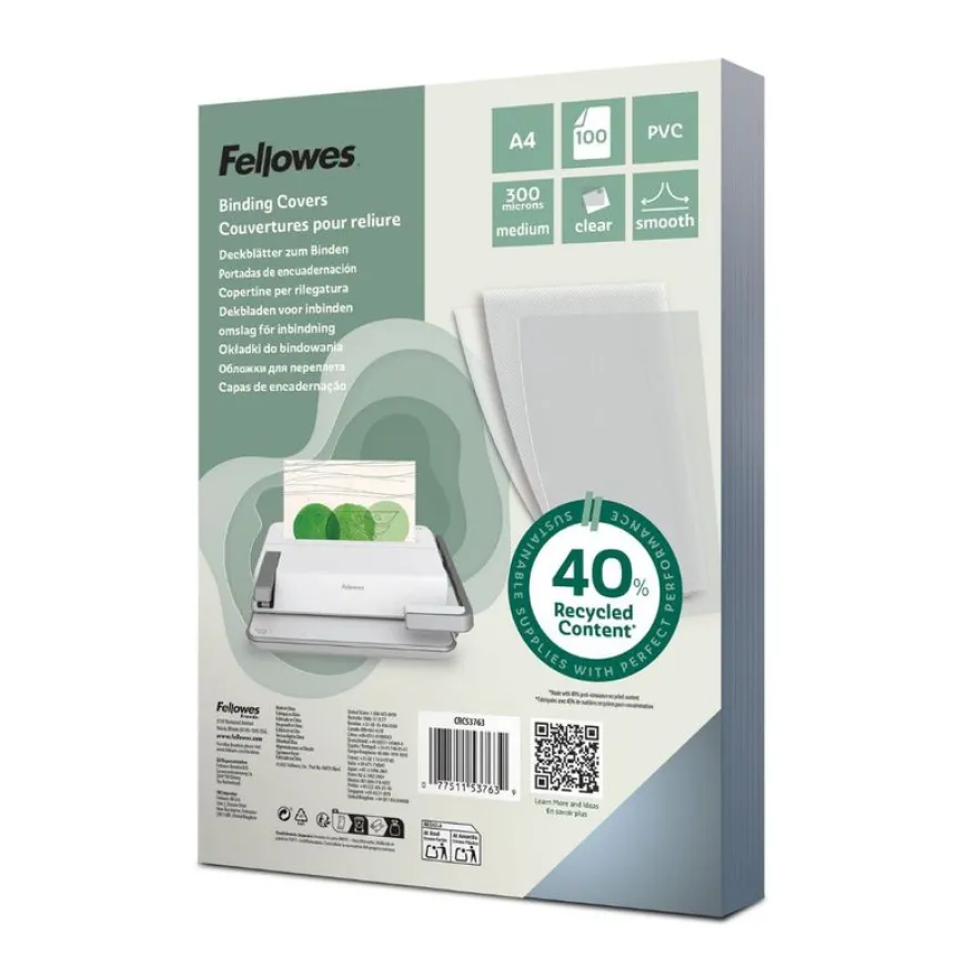 Fellowes Superclear PVC - 100 unités - couverture à reliure PVC