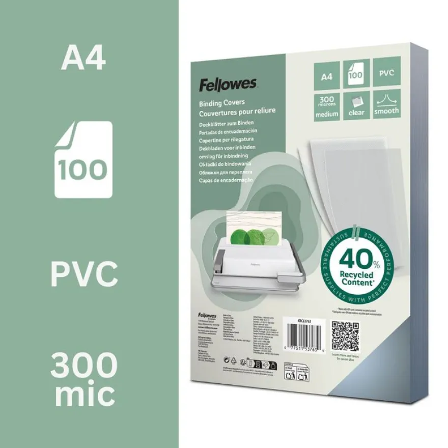 Fellowes Superclear PVC - 100 unités - couverture à reliure PVC