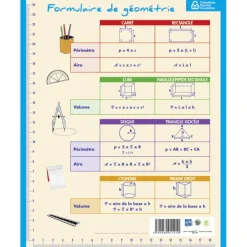 Fiche mémo souple Géométrie - 20,5 x 26,5 cm - Bouchut