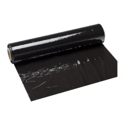 Film Étirable Manuel Noir 15µ – 450mm x 300m – Boîte de 6 Rouleaux