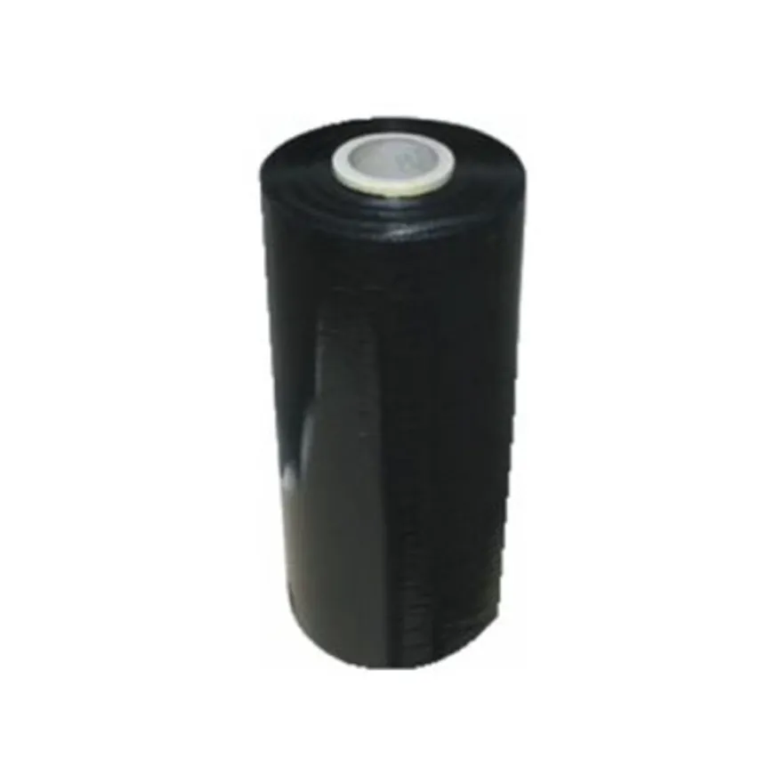 Film Étirable Manuel Noir 15µ – 450mm x 300m – Boîte de 6 Rouleaux