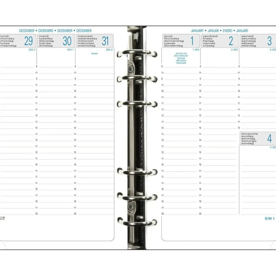 Floralie - Organiseur 16 mois - 14 x 19 cm - argent - Exacompta