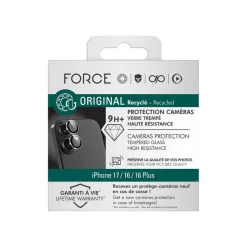 Force - Protecteur d'objectif pour iPhone 16 Pro, 17 - couleur de cadre noir