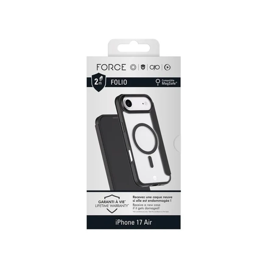 Force Case - Étui à rabat pour iPhone Air - noir