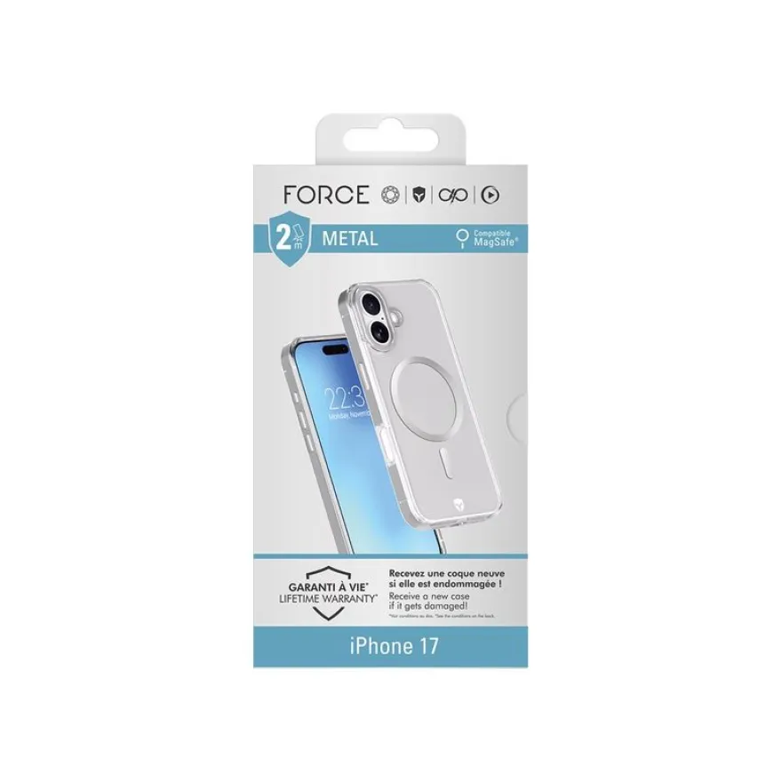 Force Case Metal - Coque de protection pour iPhone 17 - transparent, outline gray