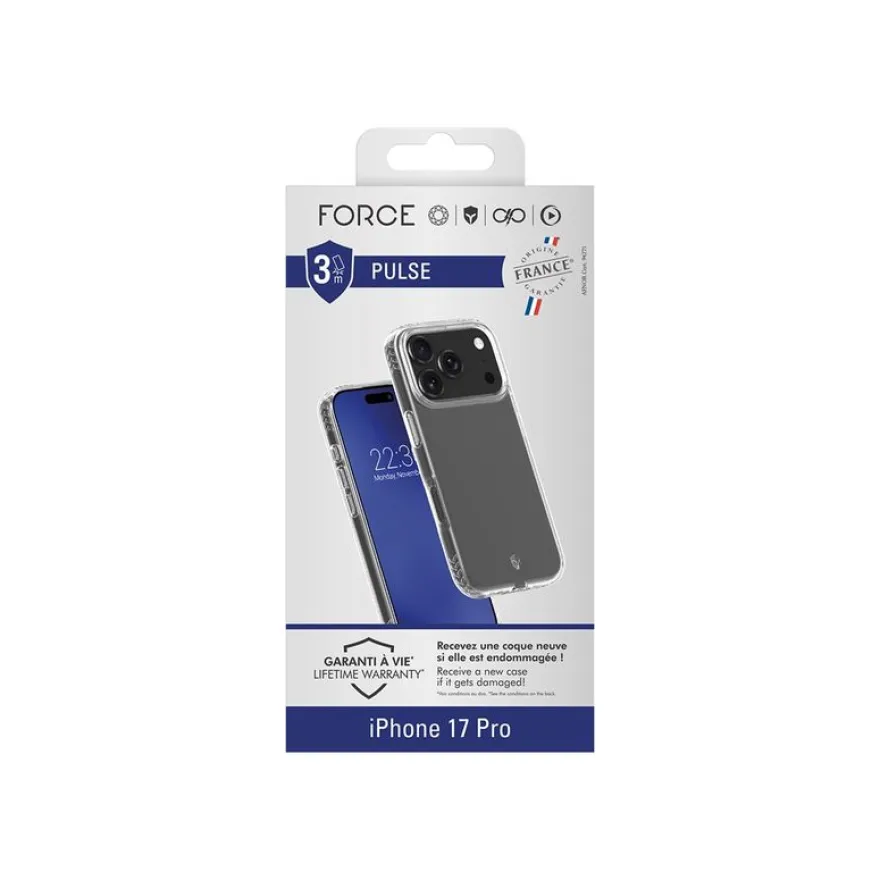 Force Case Pulse - Coque de protection pour iPhone 17 Pro - transparent
