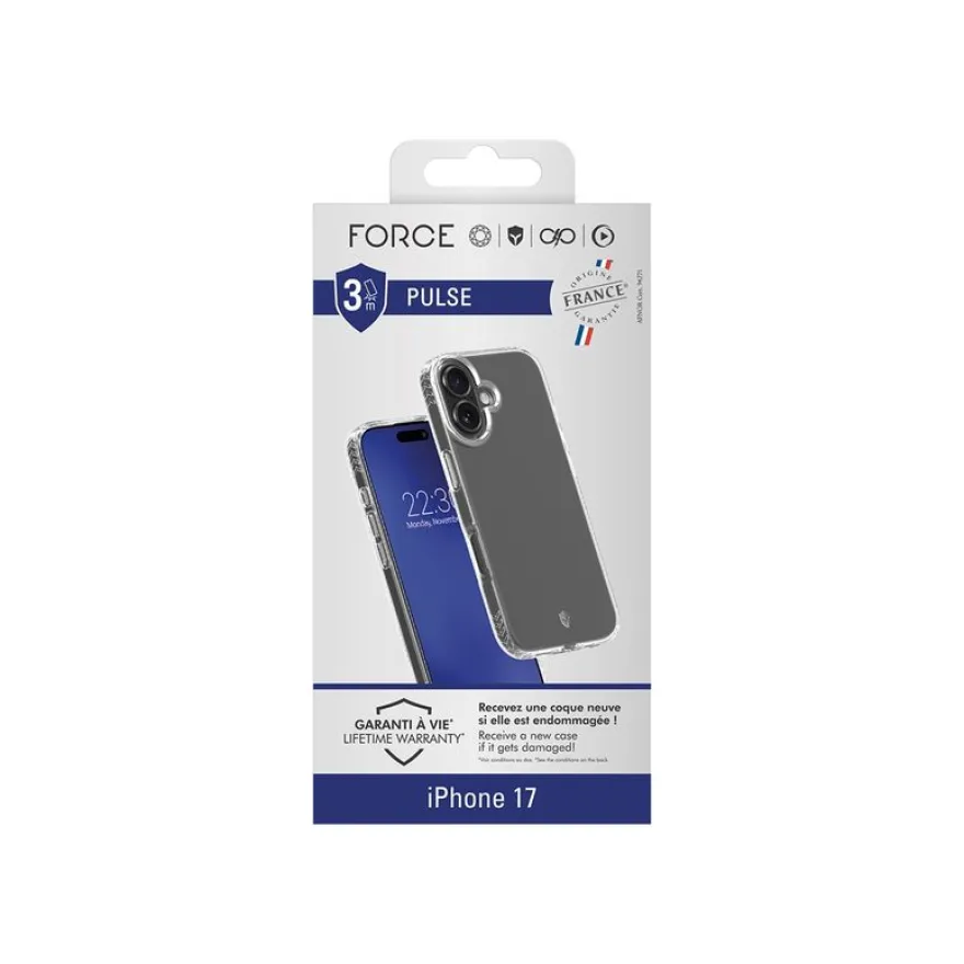 Force Case Pulse - Coque de protection pour iPhone 17 - transparent